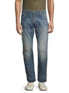 G-star Raw 3d Tapered-fit Leather-trimmed Jeans