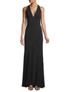 Carmen Marc Valvo Infusion Pleated Halter Gown