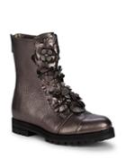 Jimmy Choo Havana Metallic Floral Applique Combat Boots