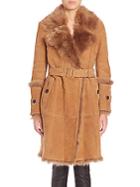 Burberry Northcote Suede Shearling Coat