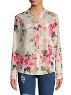 Calvin Klein Long Sleeve Gingham Floral Shirt