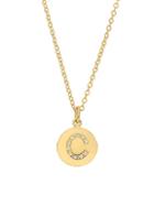 Nephora 14k Yellow Gold & Diamond C Initial Pendant Necklace