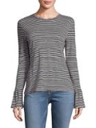 Frame Striped Bell-sleeve Top