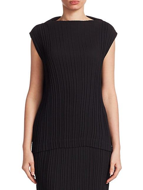 Saks Fifth Avenue Collection Funnelneck Pleated Top