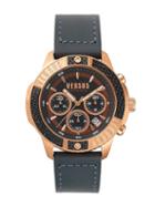 Versus Versace Admirality Stainless Steel Leather-strap Chronograph Watch