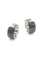 Saks Fifth Avenue 14k White Gold & 0.28 Ct. T.w. Black Diamond Earrings