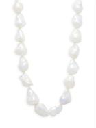 Belpearl 16-19mm White Baroque Freshwater Pearl & 14k White Gold Necklace