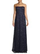 Adrianna Papell Embellished Strapless Floor-length Gown