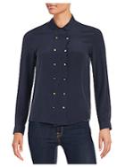 The Kooples Silk Double Button-front Blouse
