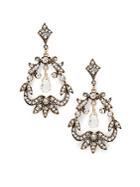 Azaara Vintage Romantic Swarovski Crystal & 14k Gold Fill Wrapped Chandelier Drop Earrings