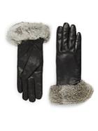 Surell Leather & Rabbit Fur Gloves