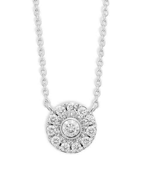 Kwiat Diamond 18k White Gold Bezel Pendant Necklace