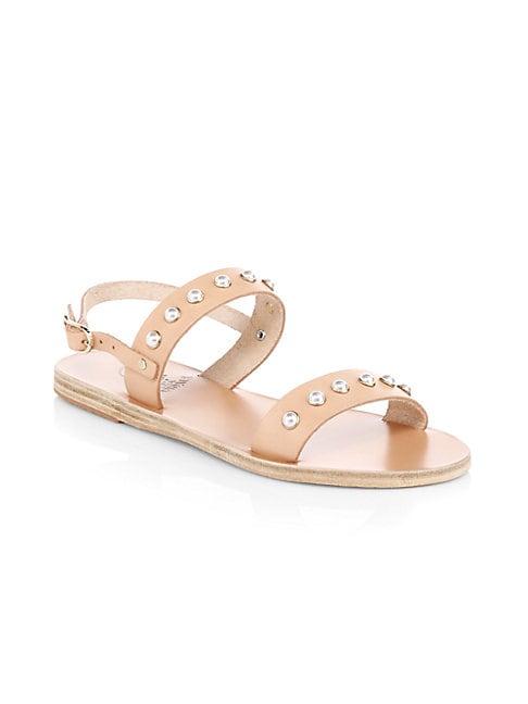 Ancient Greek Sandals Clio Pearls Leather Sandals