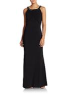 Laundry By Shelli Segal Matte Jersey Necklace Gown