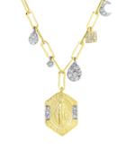 Meira T Coin 14k Yellow Gold & Diamond Charm Necklace