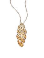Effy Citrine & Sterling Silver Solid Fill Pendant Necklace