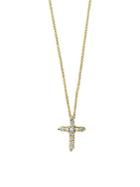 Effy Super Buy 14k Yellow Gold And Diamonds Cross Necklace