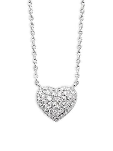 Kwiat Diamond 18k White Gold Heart Pendant Necklace