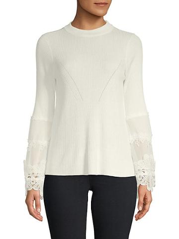 Design 365 Lace-trimmed Sweater
