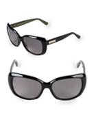 Jimmy Choo 56mm Kalias Square Glitter Sunglasses