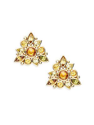 Temple St. Clair High 18k Yellow Gold Cluster Stud Earrings