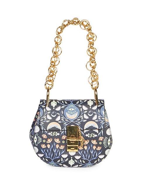 Chlo Small Drew Floral Leather Saddle Bag