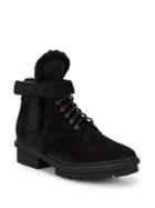 Balenciaga Shearling-trimmed Leather Ankle Boots
