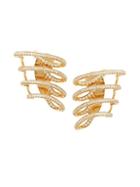 Hueb Diamond 18k Yellow Gold Wave Cuff Earrings