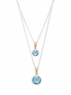 Gurhan Blue Topaz And Sterling Silver Layered Chain Necklace