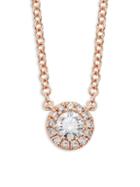 Saks Fifth Avenue 14k Rose Gold & Diamond Round Pendant Necklace
