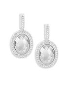 Freida Rothman Classic Cubic Zirconia And Sterling Silver Two Side Pave Drop Earrings