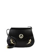 Valentino By Mario Valentino Lizard Accented Leather Shoulder Bag