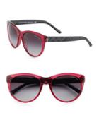 Burberry 56mm Cat-eye Etched Arm Sunglasses