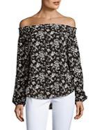 Eight Sixty Floral-printed Off-the-shoulder Top