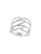 Effy 14k White Gold And Diamond Cage Ring