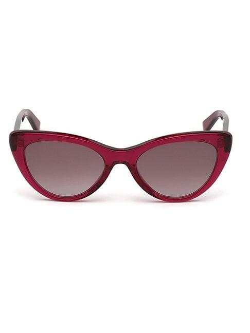 Tom Ford Eyewear Burgundy Cat Eye Acetate Sunglasses/54mm