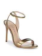 Casadei Metallic Leather Ankle-strap Sandals