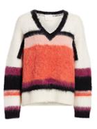Cinq Sept Isabella Striped Fuzzy Sweater