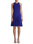 Calvin Klein Asymmetric Pleated Fit-and-flare Dress