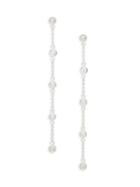 Diana M Jewels 14k White Gold Diamond Linear Drop Earrings