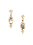 Freida Rothman Crystal And Goldplated Harlequin Drop Earrings