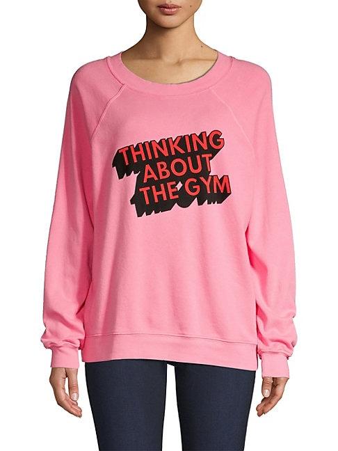 Wildfox Thinking About The Gym Graphic Sweater