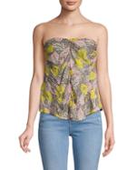 Free People Strapless Floral Top