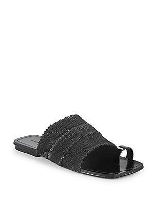 Sigerson Morrison Smabbe Leather Toe Ring Sandals