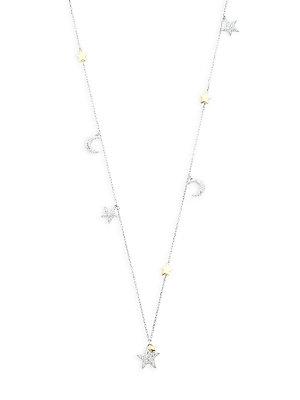 Swarovski Star & Moon Long Necklace