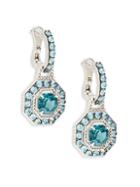 Judith Ripka Casablanca Sterling Silver & Blue Topaz Drop Earrings