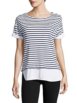 Andrew Marc Striped Knit Top