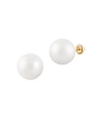 Masako Pearls 12-13mm White Pearl & 14k Yellow Gold Earrings