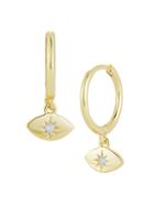 Chloe & Madison 14k Goldplated Sterling Silver & Crystal Huggie Earrings