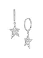 Chloe & Madison Rhodium-plated Sterling Silver & Cubic Zirconia Hoop-star Drop Earrings